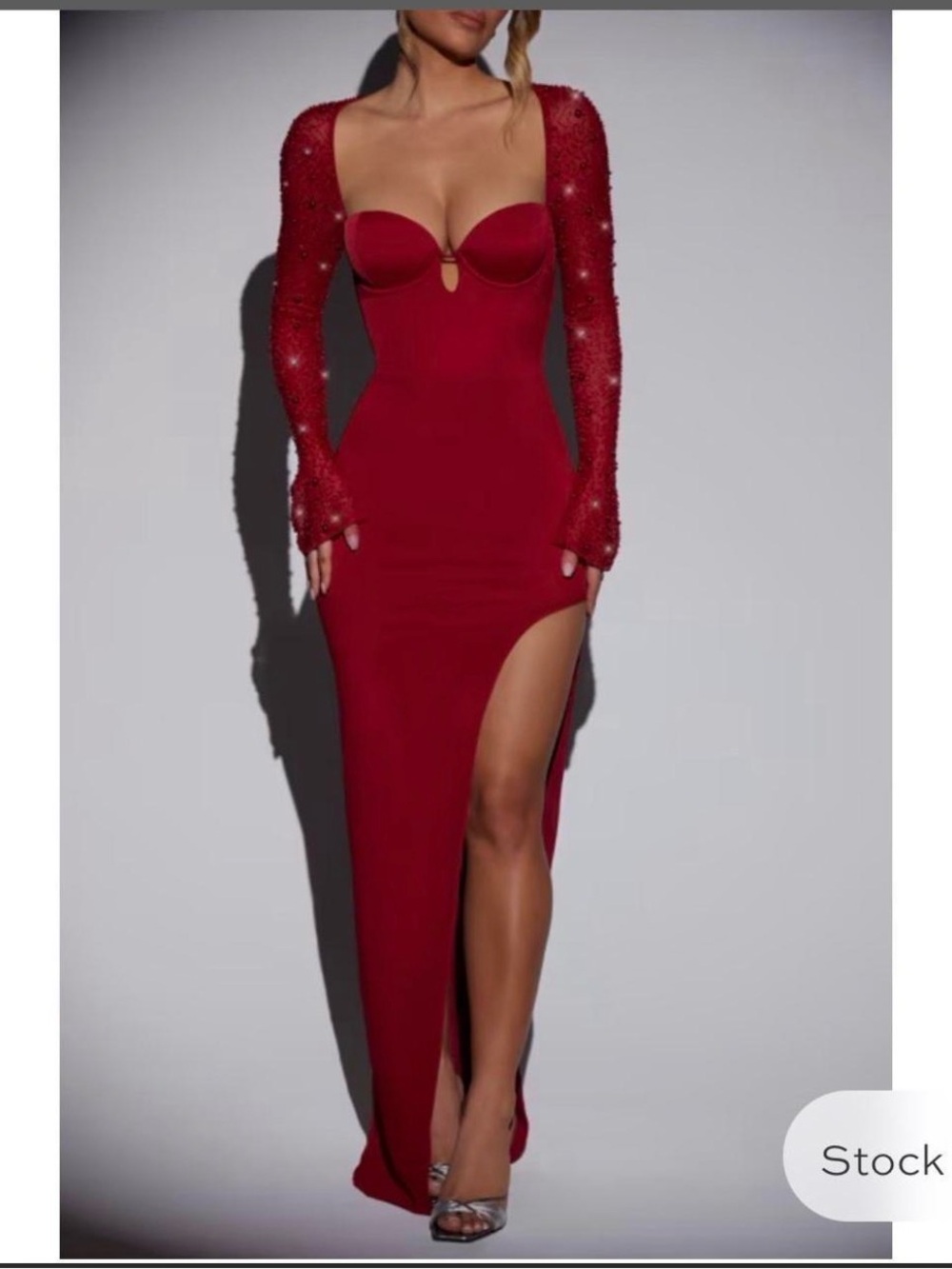 Oh Polly San Marino Embellished Side Split Maxi Dress